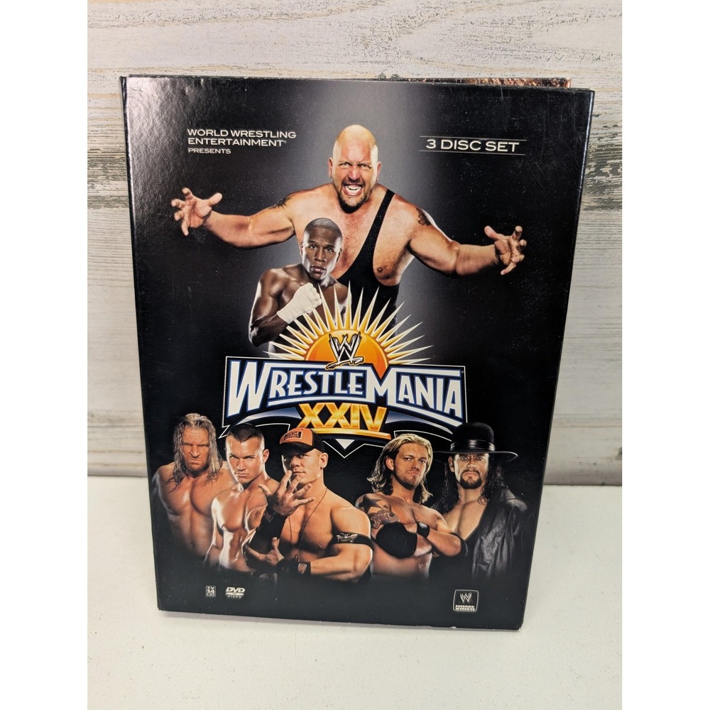 WrestleMania XXIV Video DVD One Size Black WWE Wrestling 3 Disc Set‎ PPV